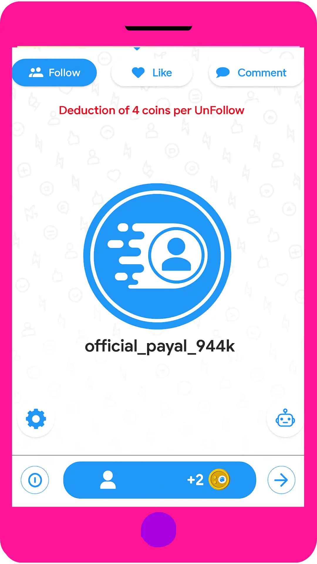 Niva Followers APK Dashboard Interface